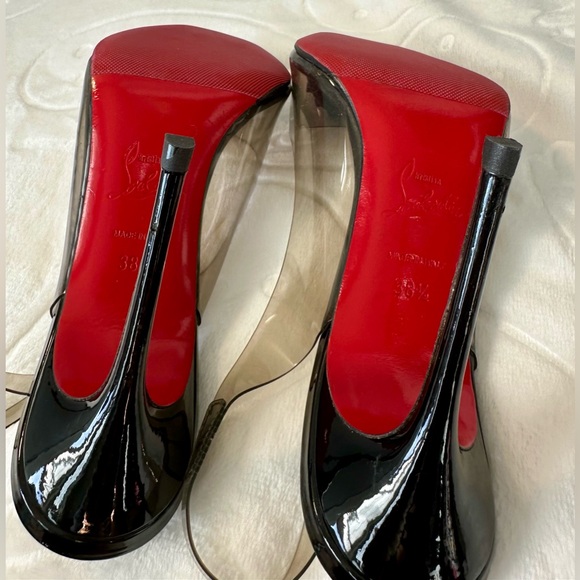 Christian Louboutin Slingback Heels 38.5 US 8 Black - Picture 5 of 16